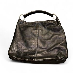 LUCKY BRAND Large Black Leather Hobo Bag